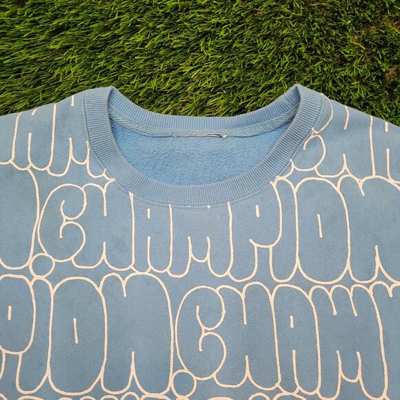 VTG Champion Reverse Weave Sweatshirt Womens M Cropped Boxy Fit Y2K AOP - Picture 2 of 12